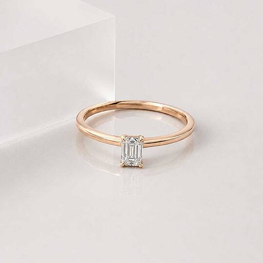 1.50 Karat E VS Laboratuvar Pırlanta Emerald Tektaş Yüzük - 15